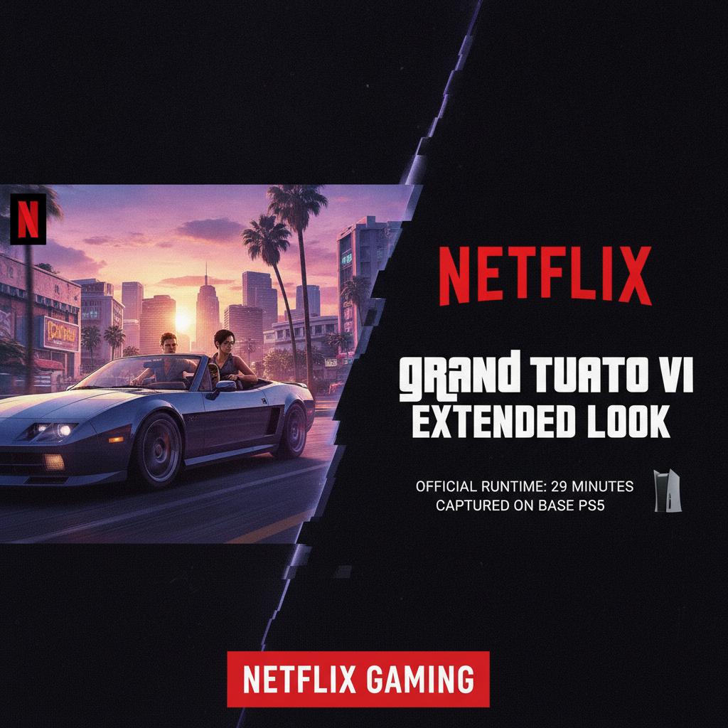 ¡Manija total! Netflix confirma un "Extended Look" de GTA 6 de casi media hora, capturado en una PS5 base