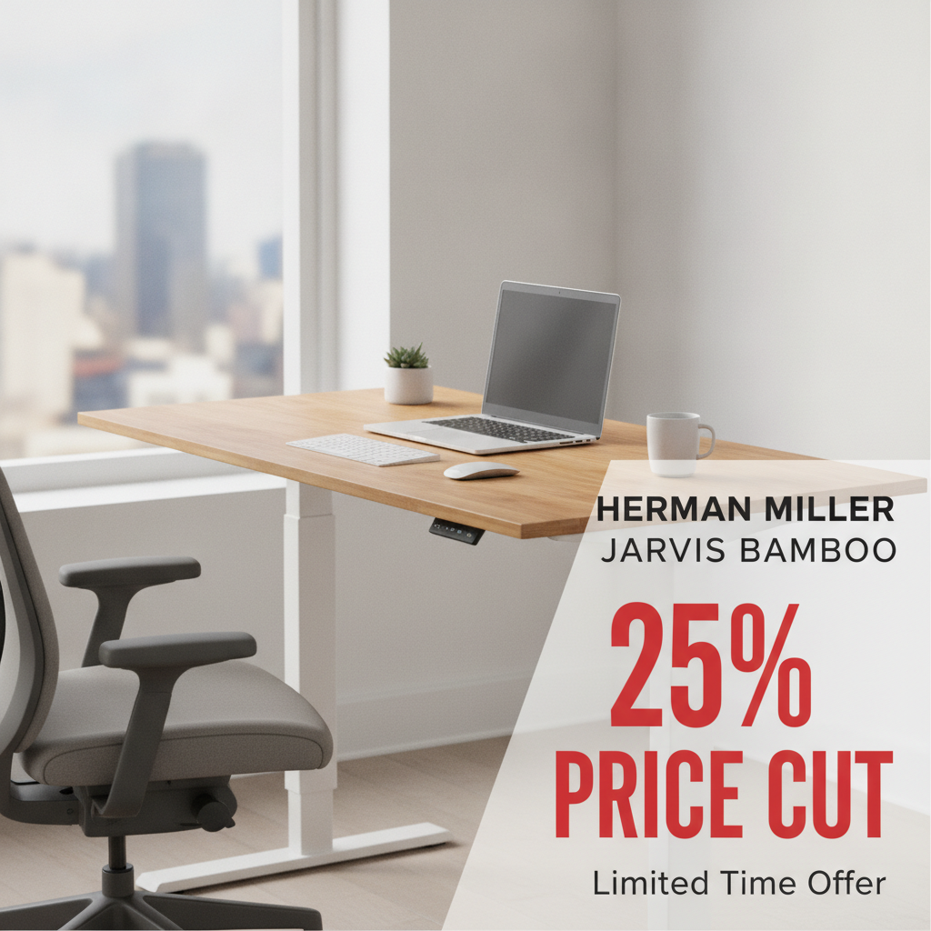 ¡Oportunidad Imperdible! El Escritorio Regulable Jarvis Bamboo de Herman Miller con un 25% OFF en la Gran Venta de Otoño